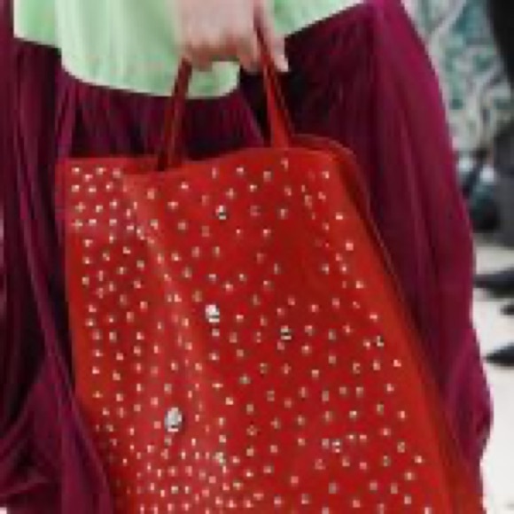 Phoebe Philo for Celine Lambskin Red Tote - Picture 2 of 12